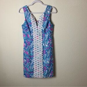 Lilly Pulitzer target Womens blue printed sleeveless v neck shift dress